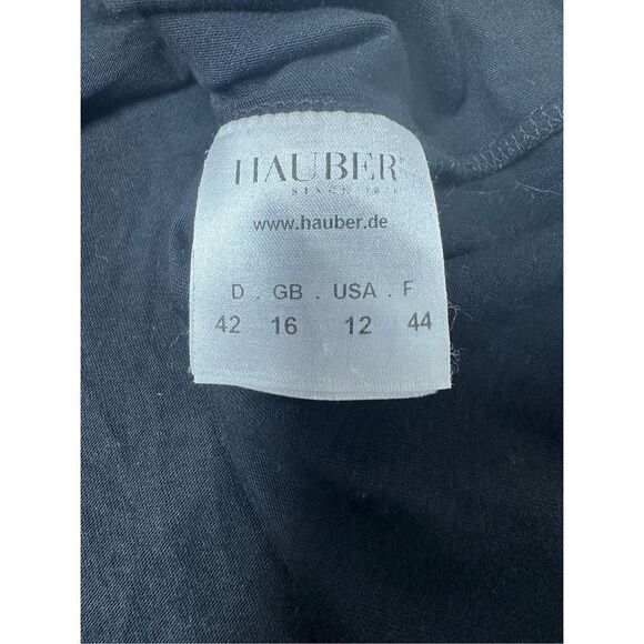 Hauber Women’s Black T-shirt Dolmatin Dog Print Trim metallic Rhinestones Sz 12 - Picture 11 of 13